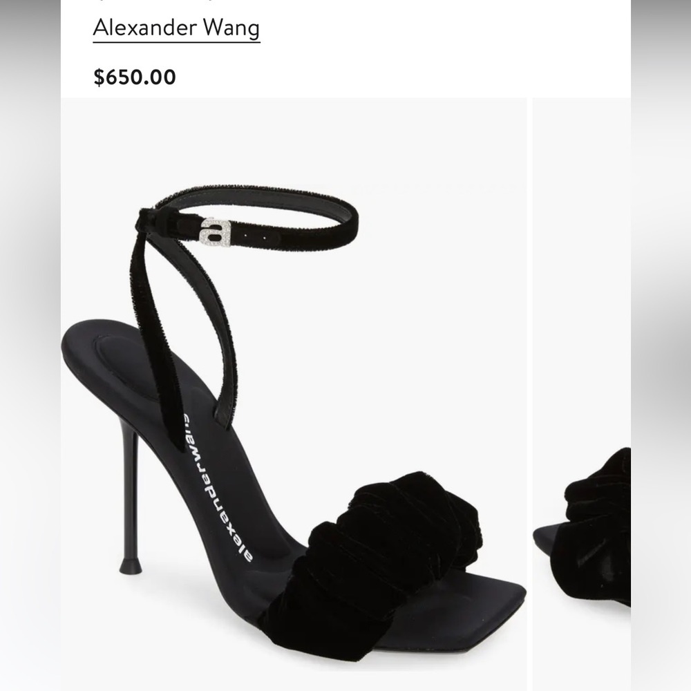 Size 7 Alexander wang Julie scrunchie strap velvet sandal